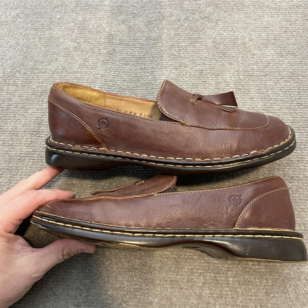 Born Shoes Womens Size 9.5 Brown Leather Tassel Loafers Slip On Casual B-6203 - Picture 4 of 9